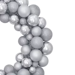 Northlight Silver 3-Finish Shatterproof Ball Ornament Christmas Wreath, 36-Inch -Christmas Decorations Store GUEST 4693cda0 e67c 4db5 b386 8eed6ff9e971