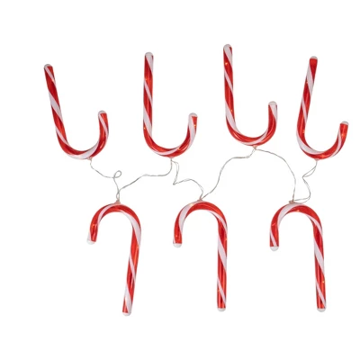 Northlight 7ct Red And White Candy Cane Christmas Lights - 4.5ft Clear Wire 6 Northlight 7ct Red And White Candy Cane Christmas Lights - 4.5ft Clear Wire - Image 4