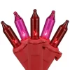 Northlight Mini Christmas Light Set - Red And Pink - 10' Red Wire - 50ct