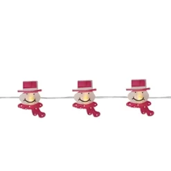 Northlight LED Snowman Micro Fairy Christmas Lights - White - 6' Silver Wire - 20ct