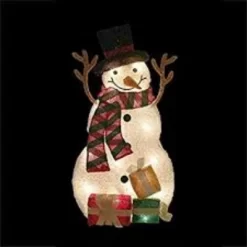 Northlight 31" Pre-Lit White And Black Snowman With Gifts Outdoor Christmas Decor -Christmas Decorations Store GUEST 50d8d2eb 02bc 4c36 93a8 cb5950aa45cd