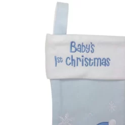 Northlight Baby's 1st Christmas Embroidered Teddy Bear Stocking - 19" - Blue And White 6 Northlight Baby's 1st Christmas Embroidered Teddy Bear Stocking - 19" - Blue And White -Christmas Decorations Store GUEST 50e8d38c 93b4 44b3 bb19 845861c95b1a