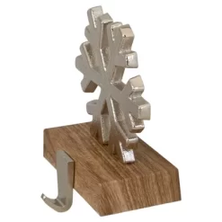 Northlight 6" Silver Snowflake On Wood Look Base Christmas Stocking Holder -Christmas Decorations Store GUEST 542f9942 bca3 44ca 94e4 69648861c34a
