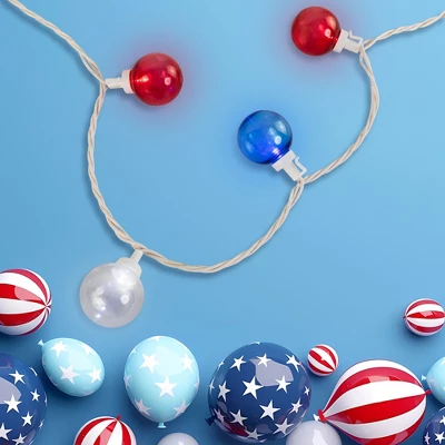 Northlight Patriotic LED G40 Christmas Lights - Red, White And Blue - 11' White Wire - 25ct 4 Northlight Patriotic LED G40 Christmas Lights - Red, White And Blue - 11' White Wire - 25ct - Image 2