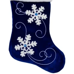 Northlight 20.5-Inch Royal Blue Velvet And White Snowflake Christmas Stocking -Christmas Decorations Store GUEST 5b69d6fa bf93 4bb1 8802 9ffa7b4e6ead