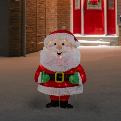 Northlight Lighted 2D Chenille Santa Outdoor Christmas Decoration - 32" - Warm White Lights 3 Northlight Lighted 2D Chenille Santa Outdoor Christmas Decoration - 32" - Warm White Lights