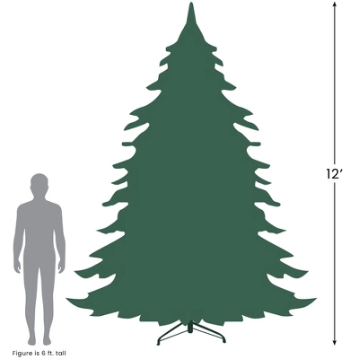Northlight 12' Pre-Lit Heavily Flocked Pine Medium Artificial Christmas Tree - Clear Lights 4 Northlight 12' Pre-Lit Heavily Flocked Pine Medium Artificial Christmas Tree - Clear Lights - Image 2