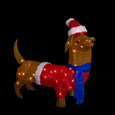 Northlight 26" LED Lighted Dachshund Dog Outdoor Christmas Decoration 4 Northlight 26" LED Lighted Dachshund Dog Outdoor Christmas Decoration - Image 2