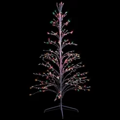 Northlight 6' Prelit Artificial Christmas Tree White Lighted Cascade Twig Outdoor Decoration - Multi-Color Lights