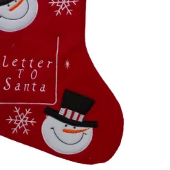 Northlight 19" Red And White Embroidered Snowmen Letter To Santa Christmas Stocking -Christmas Decorations Store GUEST 5f5c78d3 6d30 40cc 8720 4d27ebdbe7f0