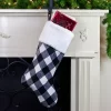 Northlight 23" Black And White Rustic Checkered Christmas Stocking -Christmas Decorations Store GUEST 5faecf56 a534 4677 952a 5f9df45efe45