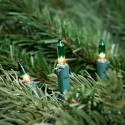 Northlight Mini Christmas Light Set - Clear With Green Tips - 20.25' Green Wire - 100ct