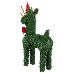 Northlight Reindeer With Santa Hat, Bell And Bow Artificial Pine Christmas Decoration - 16" -Christmas Decorations Store GUEST 61dbc72f 79e4 4ed6 8b91 7fa277893341
