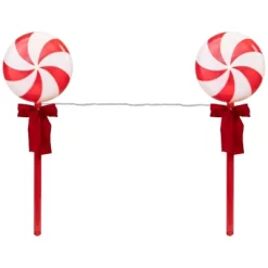 Northlight Lighted Peppermint Candy Christmas Outdoor Pathway Markers -16" - Set Of 3 -Christmas Decorations Store GUEST 62e084dd d5ae 43d4 9c23 5ac1d6e9668e