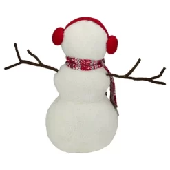 Northlight Plush Snowman With Button Snowflakes And Earmuffs Christmas Decoration - 21.5" - -Christmas Decorations Store GUEST 62f78f34 a9f9 41aa aeda 6b056f6eddbe