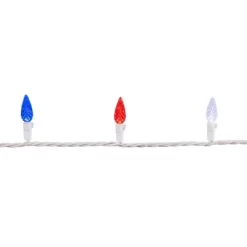Northlight Patriotic LED C6 Faceted Christmas Lights - Red, White And Blue - 16.5' White Wire - 50ct -Christmas Decorations Store GUEST 6467e2dc 63af 4e95 a0da 6802419d2b95