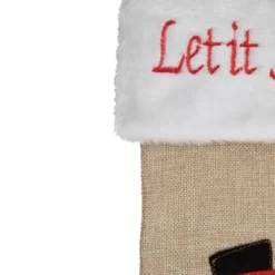Northlight 19" Beige And Red Burlap "Let It Snow" Snowman Christmas Stocking -Christmas Decorations Store GUEST 64e93f7c 4d29 4522 a999 75d4ca313e26