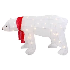 Northlight LED Lighted Tinsel Polar Bear Outdoor Christmas Decoration - 32" - Warm White Lights -Christmas Decorations Store GUEST 653a748b 133d 4423 a6dd 18c2c7bfb633