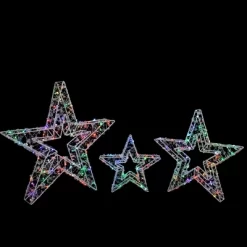 Northlight LED Lighted Multi-Function Outdoor Christmas Stars - 23" - Multicolor - Set Of 3