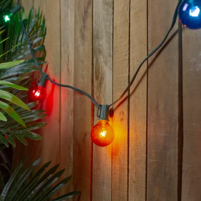 Northlight Transparent G40 Globe Indoor Outdoor Patio Christmas Light Set - MultiColor - 9' Green Wire - 10ct 3 Northlight Transparent G40 Globe Indoor Outdoor Patio Christmas Light Set - MultiColor - 9' Green Wire - 10ct