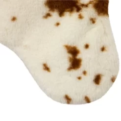 Northlight Plush Cowhide Inspired Christmas Stocking With Pom Poms - 20.5" - Brown -Christmas Decorations Store GUEST 674ac32e 6366 48d2 a726 8211b81b3ad0