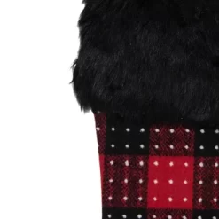 Northlight 21.5" Red And Black Plaid With Dots And Faux Fur Cuff Christmas Stocking -Christmas Decorations Store GUEST 67d786d9 4fb4 4f09 a1c0 103c930bc3e5