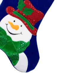 Northlight 20" Royal Blue Embroidered Velveteen Snowman Christmas Stocking With White Cuff -Christmas Decorations Store GUEST 67f8701c cb76 47eb 9c96 446952bae5a0