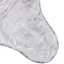Northlight 19” White And Silver Filigree Christmas Stocking With Bows -Christmas Decorations Store GUEST 68844acd ac8c 43b5 abc1 9cd9d20d2c9e