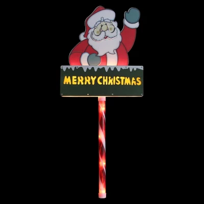 Northlight 28" Lighted Santa Claus 'Merry Christmas' Lawn Stake - Clear Lights 3 Northlight 28" Lighted Santa Claus 'Merry Christmas' Lawn Stake - Clear Lights