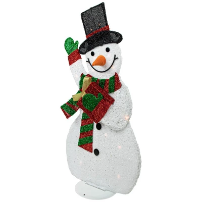 Northlight Lighted Waving Snowman Outdoor Christmas Decoration - 32" - Clear Lights 5 Northlight Lighted Waving Snowman Outdoor Christmas Decoration - 32" - Clear Lights - Image 3