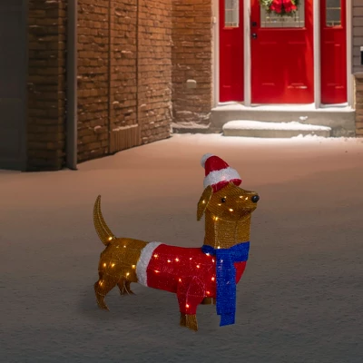 Northlight 26" LED Lighted Dachshund Dog Outdoor Christmas Decoration 3 Northlight 26" LED Lighted Dachshund Dog Outdoor Christmas Decoration