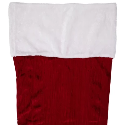 Northlight 50" Red And White Jumbo Velveteen Christmas Stocking 7 Northlight 50" Red And White Jumbo Velveteen Christmas Stocking - Image 5