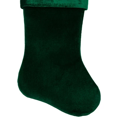 Northlight Traditional Velvet Hanging Christmas Stocking - 19" - Green 5 Northlight Traditional Velvet Hanging Christmas Stocking - 19" - Green - Image 3