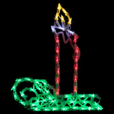 Northlight LED Lighted Candle Christmas Window Silhouette - 17.5" - Multicolor Lights 3 Northlight LED Lighted Candle Christmas Window Silhouette - 17.5" - Multicolor Lights