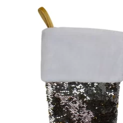Northlight 22.75" Gold And Silver Reversible Sequined Christmas Stocking -Christmas Decorations Store GUEST 72ae540d 37b9 4927 82be b1a2bfa60eea