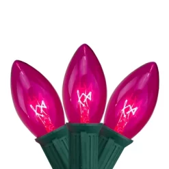 Northlight Transparent C9 Christmas String Lights - Pink - 24' Green Wire - 25ct