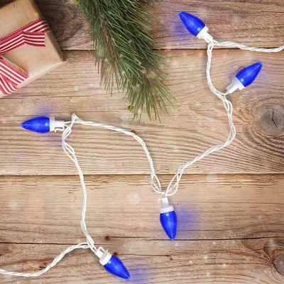 Northlight LED C7 Christmas Lights - Blue - 16' - White Wire - 25ct 3 Northlight LED C7 Christmas Lights - Blue - 16' - White Wire - 25ct