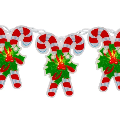 Northlight 10-Count Candy Cane Christmas Light Set - 6ft White Wire 6 Northlight 10-Count Candy Cane Christmas Light Set - 6ft White Wire - Image 4