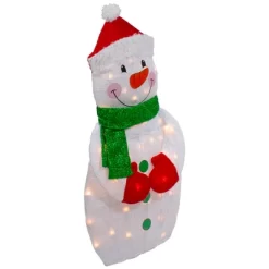 Northlight 32" Lighted 2D Chenille Snowman With Scarf Outdoor Christmas Decoration -Christmas Decorations Store GUEST 75f71b53 de4a 4eae a545 1c940d0e2e7d