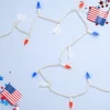 Northlight Patriotic LED C6 Faceted Christmas Lights - Red, White And Blue - 16.5' White Wire - 50ct