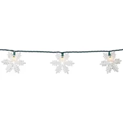 Northlight 10-Count White Glittered Snowflake Christmas Light Set, 6ft Green Wire -Christmas Decorations Store GUEST 7a8fbde3 1e67 478d aa46 2bc72211988f