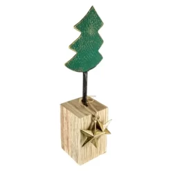 Northlight Metal Tree With Stars And Chunky Wooden Base Christmas Decoration - 16.75" - Green -Christmas Decorations Store GUEST 7b7b211b e9e0 4518 a412 77e63d3b42a2