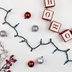 Northlight Mini Incandescent Christmas Lights - Blue And Clear - 20' Green Wire - 100ct