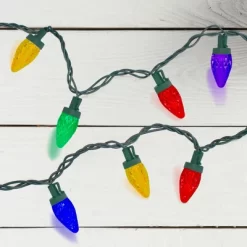 Northlight LED C7 Faceted Christmas Lights - Multi-Color - 20.25' Green Wire - 50ct