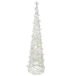 Northlight LED Lighted Glittered Cone Tree Christmas Decorations - 39.25" - White - Set Of 3 -Christmas Decorations Store GUEST 80b36693 b27f 42ea 9e12 e2bab10234e8