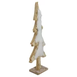 Northlight Wooden Tree With Faux Fur Christmas Decoration - 13.5" - Brown And White -Christmas Decorations Store GUEST 81e7a27f e755 484c a395 66d015a52413