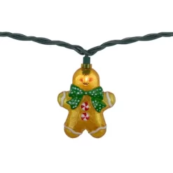 Northlight Gingerbread Man With Bowties Christmas Light Set - Clear - 7.5' Green Wire - 10ct -Christmas Decorations Store GUEST 81f00b79 3b7a 4825 8631 9ac2c06e1d22