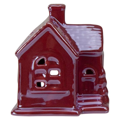Northlight Ceramic House With Star Cutouts Christmas Decoration - 4" 4 Northlight Ceramic House With Star Cutouts Christmas Decoration - 4" - Image 2