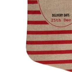 Northlight 19" Beige And Red Striped "Christmas Delivery" Stocking With Loop -Christmas Decorations Store GUEST 8778bf3a c883 4f18 92b0 d5f1e3d10e43