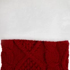 Northlight Cable Knit With Faux Fur Cuff Christmas Stocking - 20.5" - Red And White -Christmas Decorations Store GUEST 8b900dd7 e7ae 40d8 b1b4 877a3b934cd2